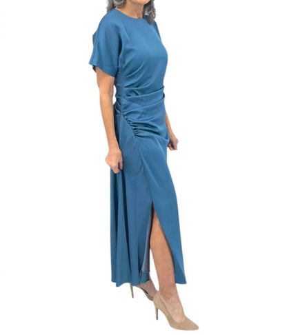 Marabella Satin Draped Midi Dress