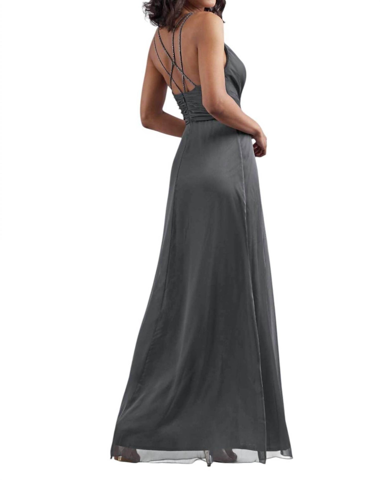 Belsoie - Tiffany Chiffon Long Bridesmaid Dress with V-neckline - Rack Hunt -