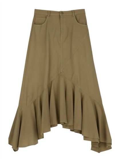 Women's Frayed Hem Hi Low Ruffle Skirt