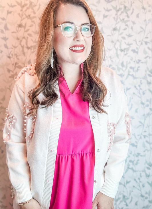 Pearl Bow Cardigan