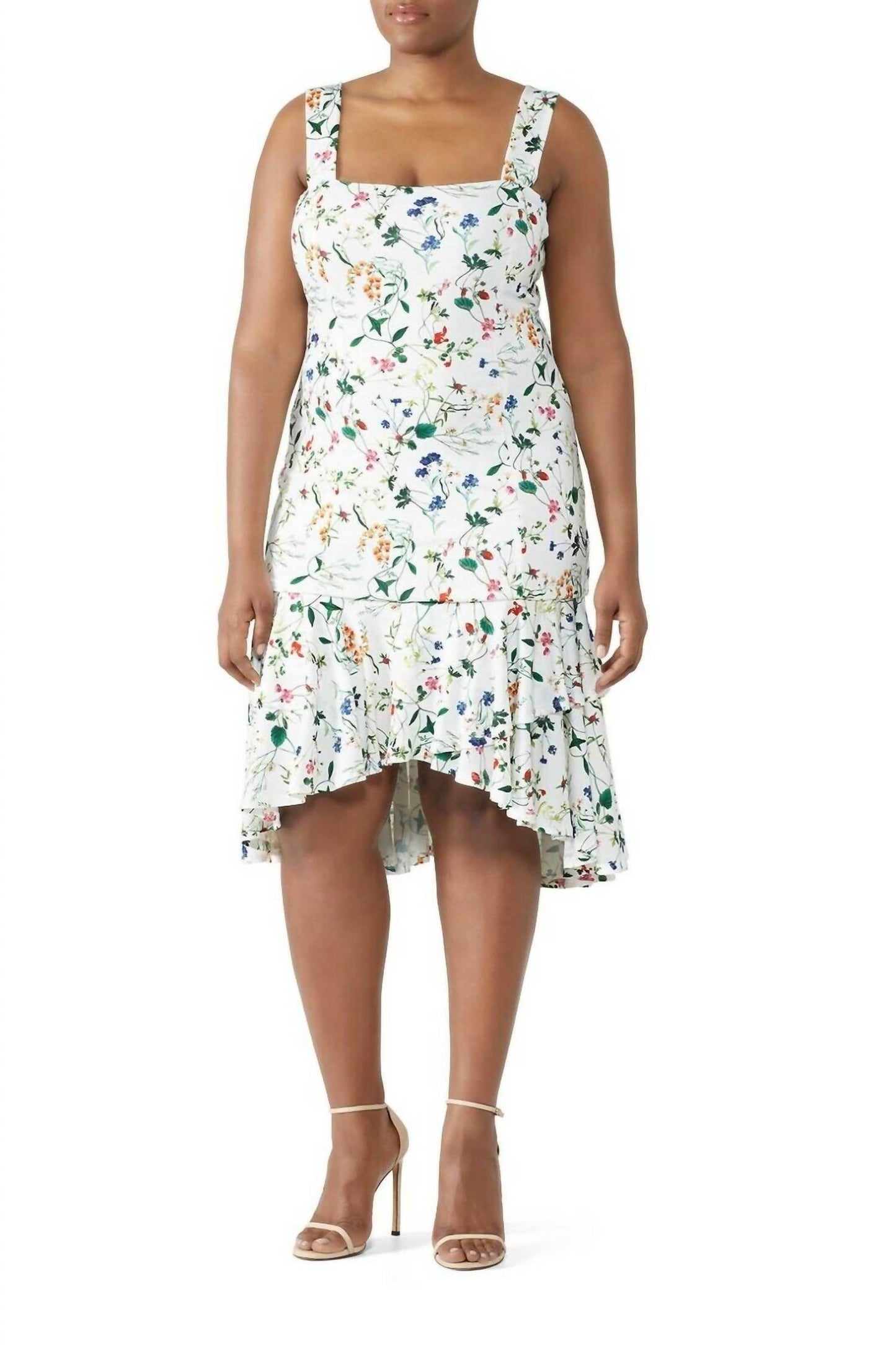 ALEXIA ADMOR - Floral Ruffle Flutter High Low Hem Strappy Dress - Rack Hunt