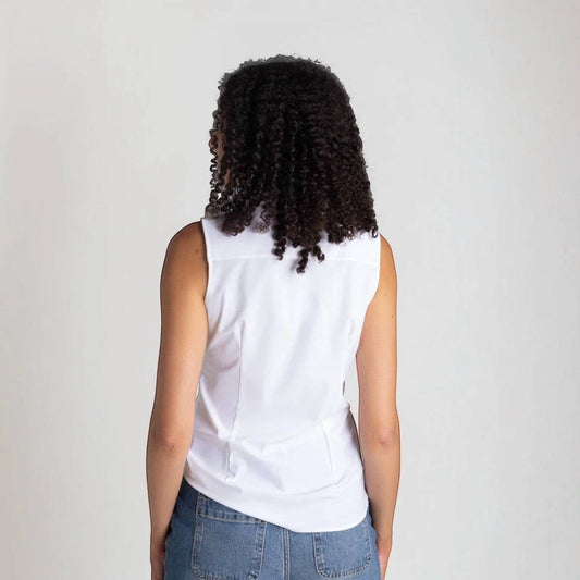 Annie Sleeveless Button Up Shirt
