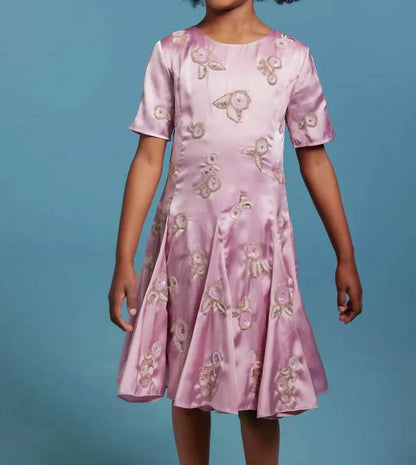 Sasha+Z - Floral Embroidered Satin Dress - Rack Hunt