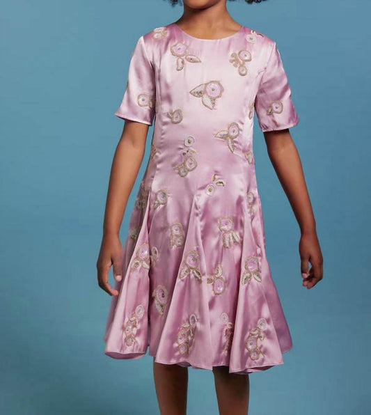 Sasha+Z - Floral Embroidered Satin Dress - Rack Hunt -