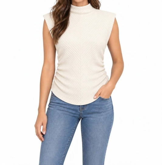 Funnel Neck Side Ruched Top