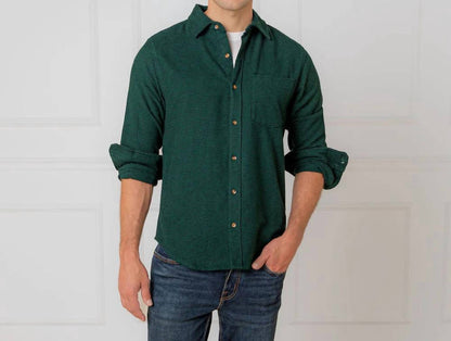 Scottish Herringbone Organic Flannel Shirt