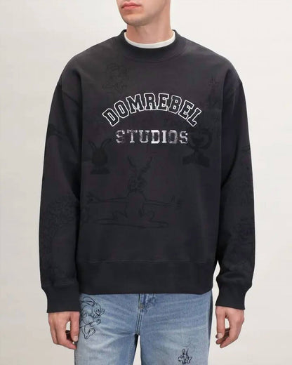 Semester Embroidery Pullover Cotton Sweatshirt