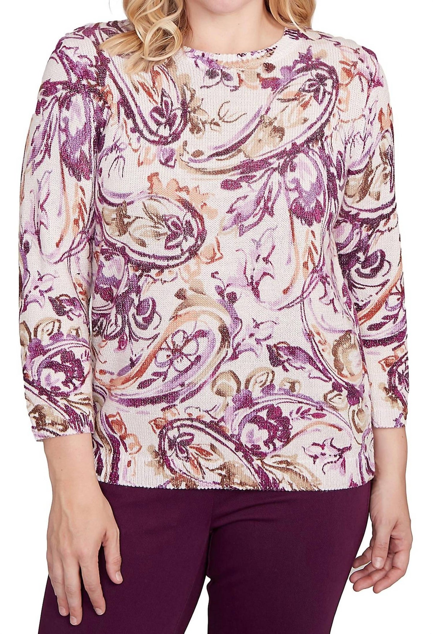 Missy Paisley Shimmer Sweater