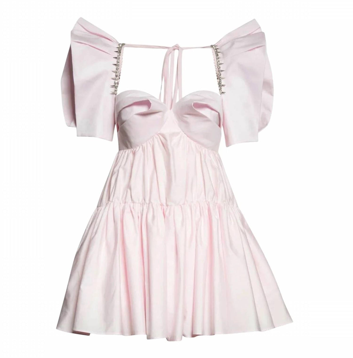 Women's Crystal Trim Poplin Mini Dress