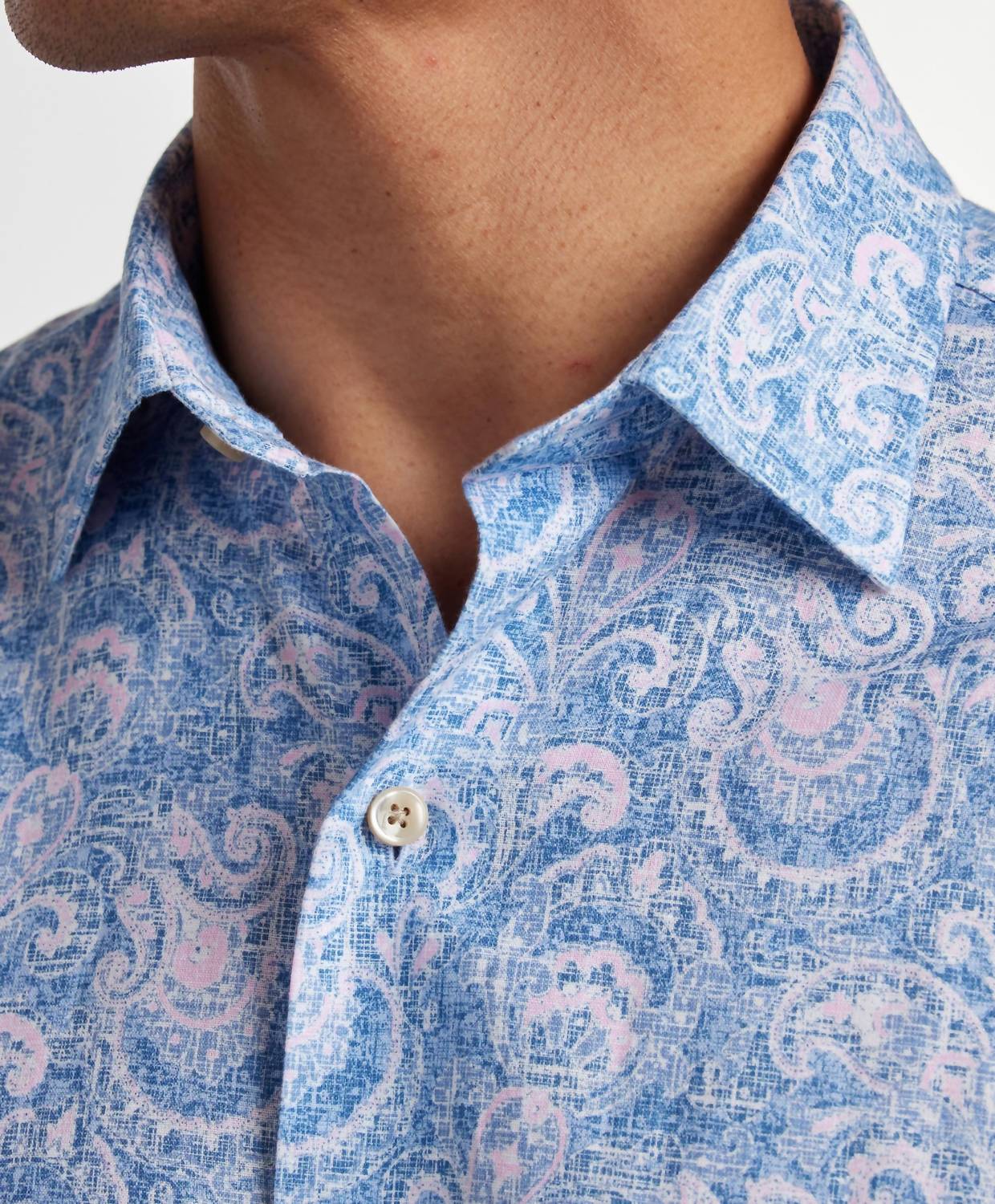 Paisley Linen Blend Sport Shirt