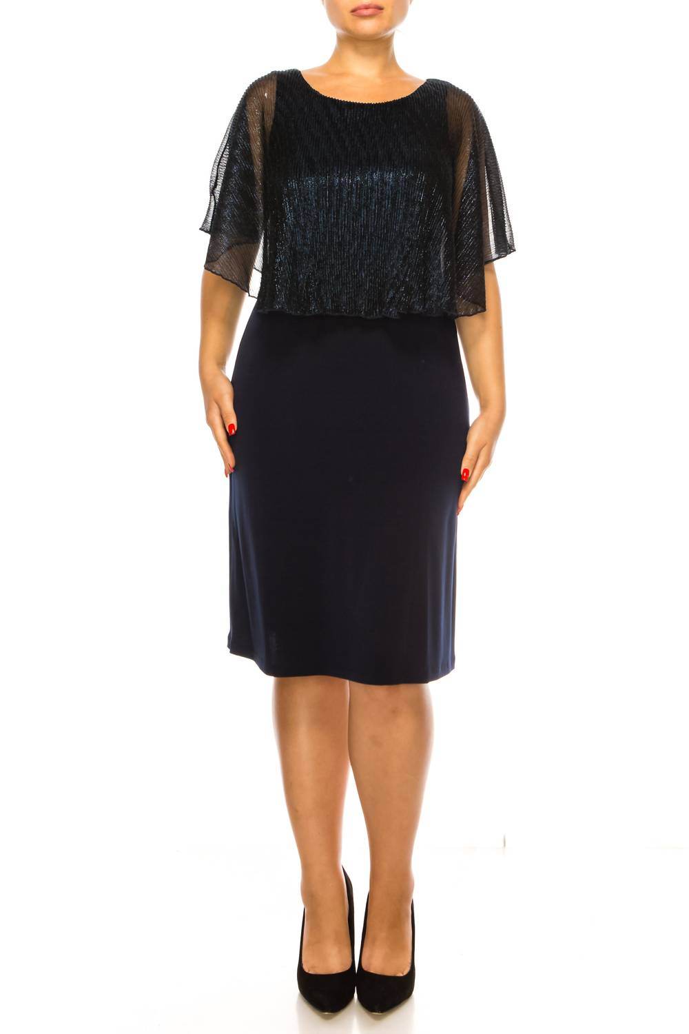 Connected Apparel - Capelet Sleeve Evening Dress - Rack Hunt -