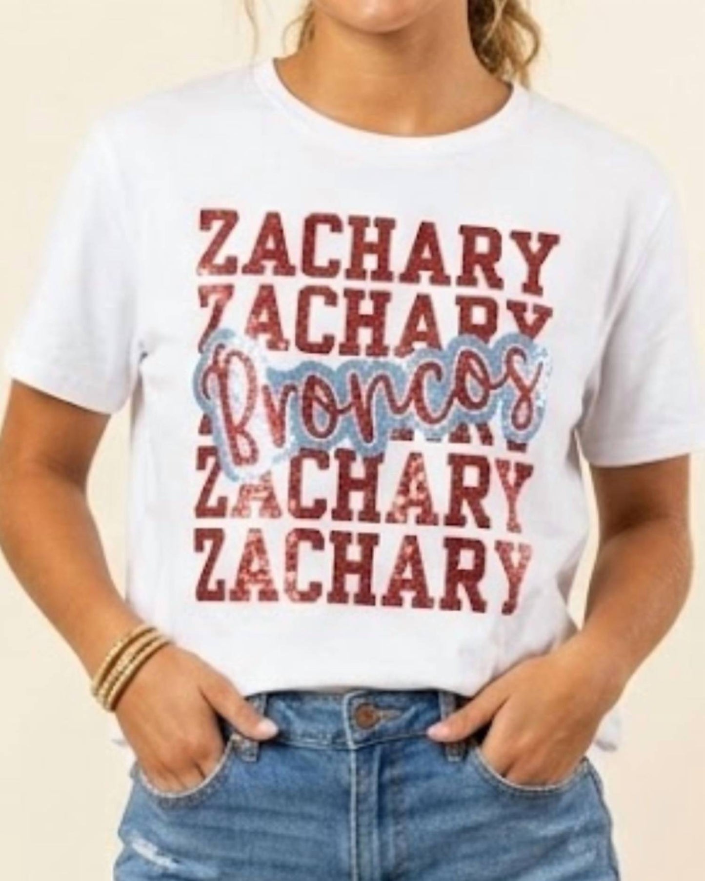 Zachary Broncos Sequin Tee