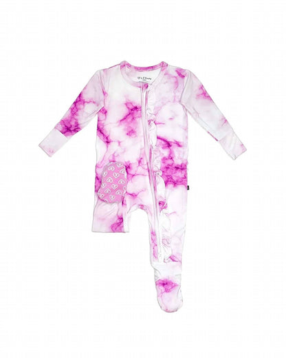 Girl's Madi Tie Dye Zippered Footies