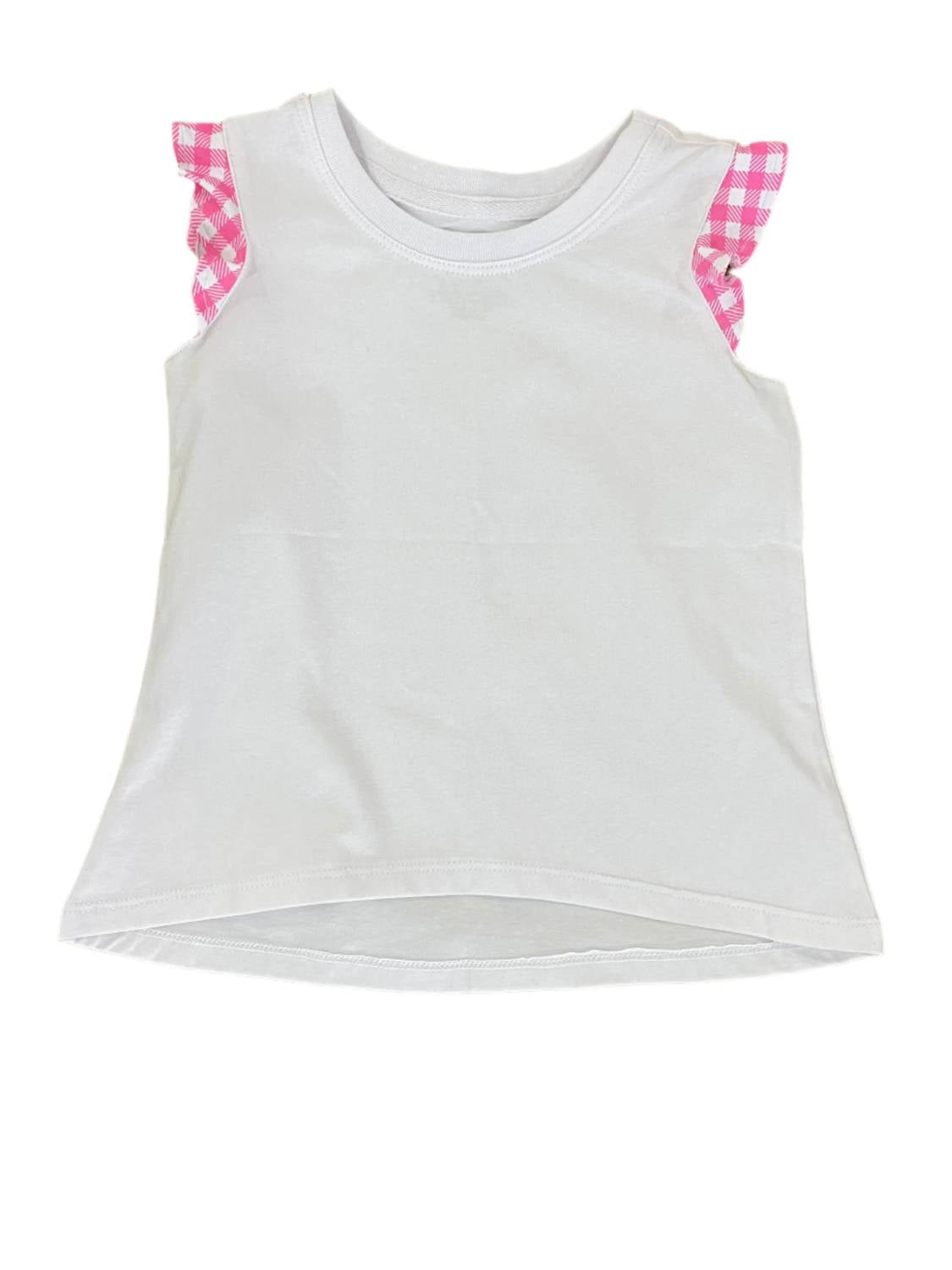 Kids' Ruffle Pink Gingham Sleeve Shirt