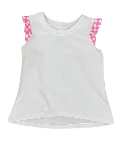 Kids' Ruffle Pink Gingham Sleeve Shirt