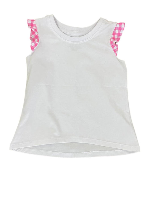 Kids' Ruffle Pink Gingham Sleeve Shirt