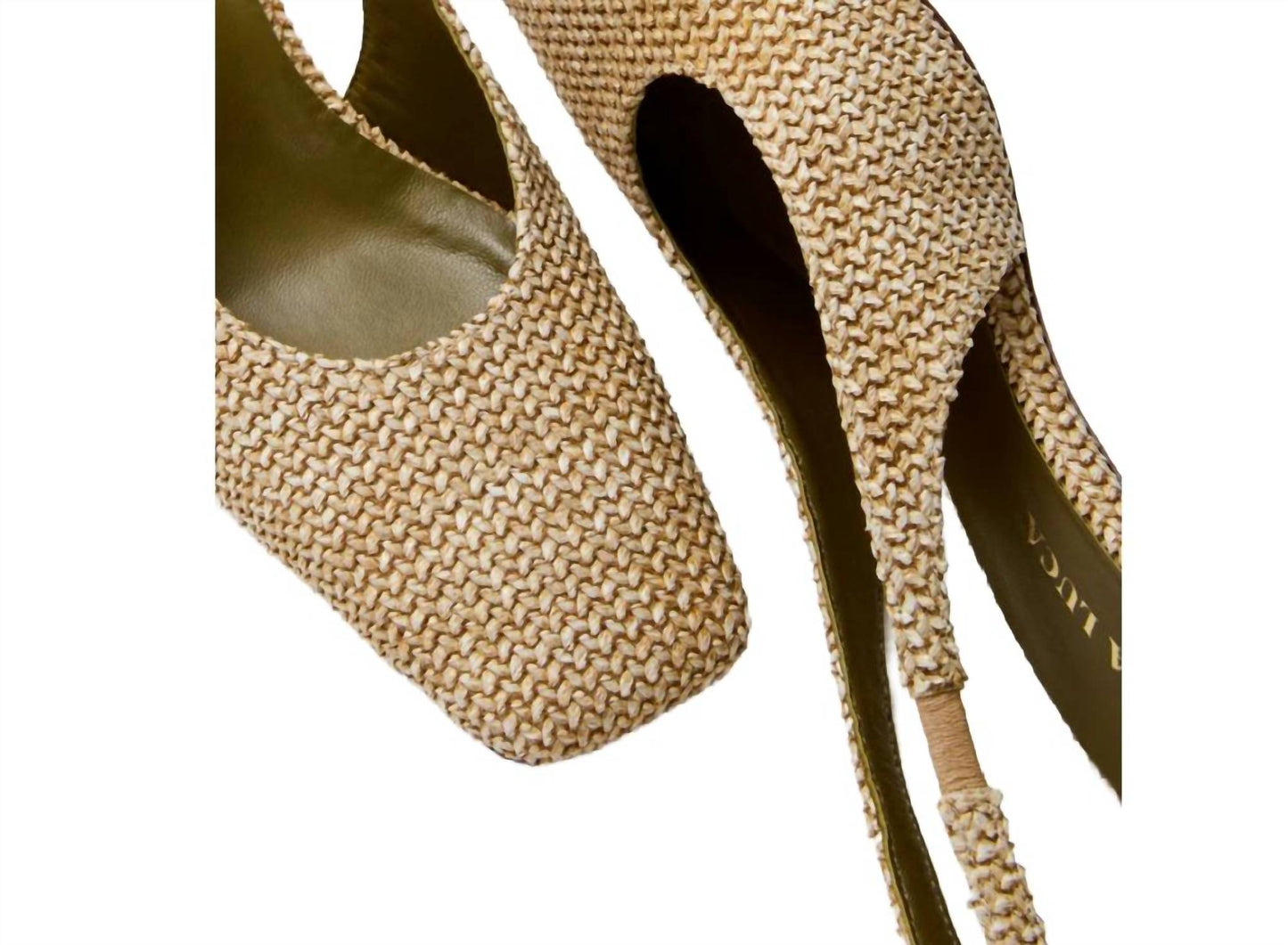 Women's Ilaria Raffia Leather Heels Pumps