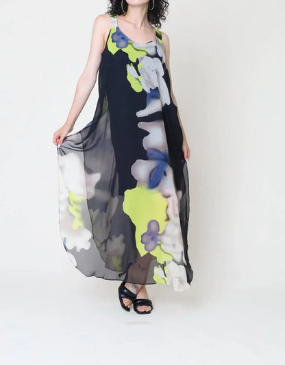 Diverse Group - Floral Print Chiffon Maxi Dress - Rack Hunt