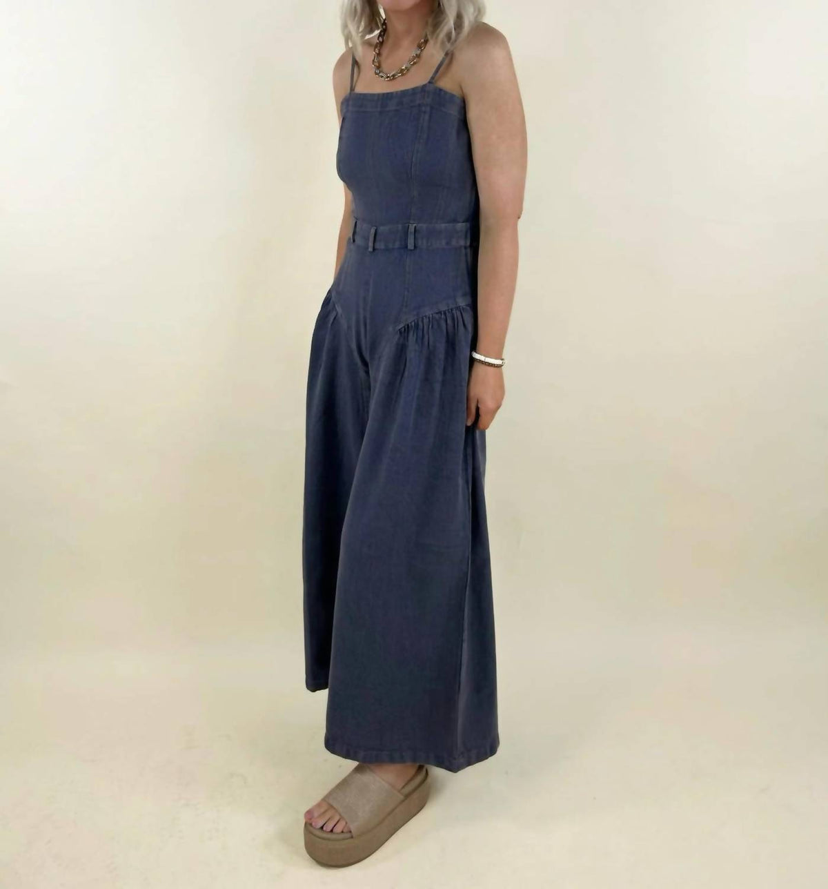 Avery Belted Wide Leg Jumpsuit