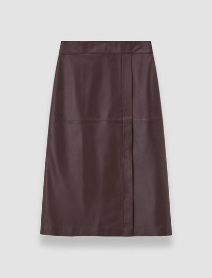 Sèvres Nappa Leather Midi Skirt