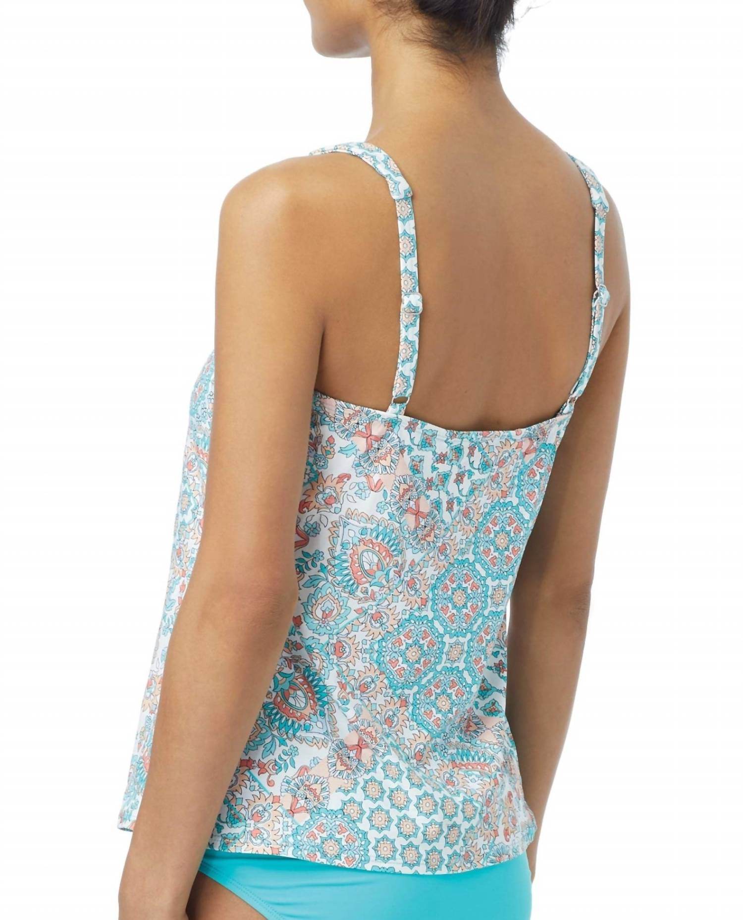 Coco Reef - Tile Mix Larimar Cup Sized Underwire Ultra Fit Tankini Top - Rack Hunt