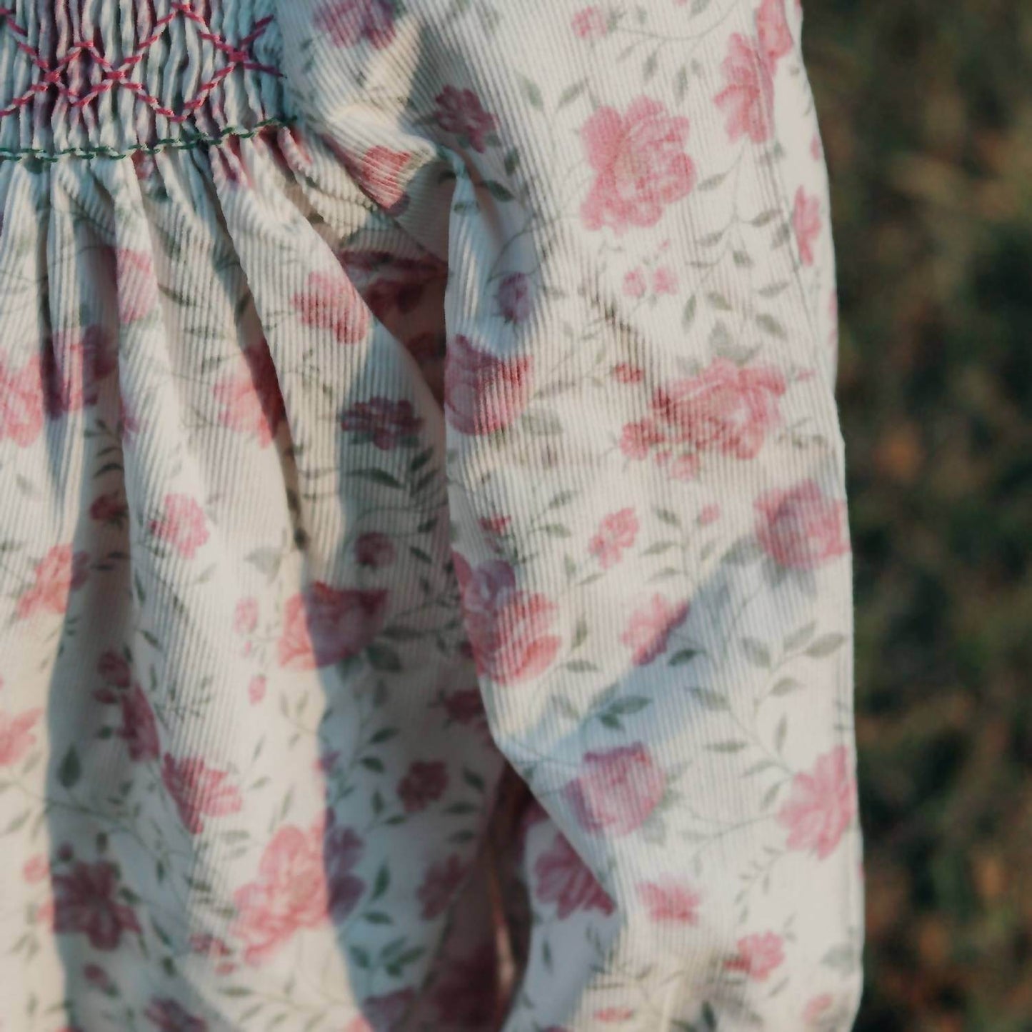 Marie Puce - Floral Print Organic Corduroy Dress - Rack Hunt -