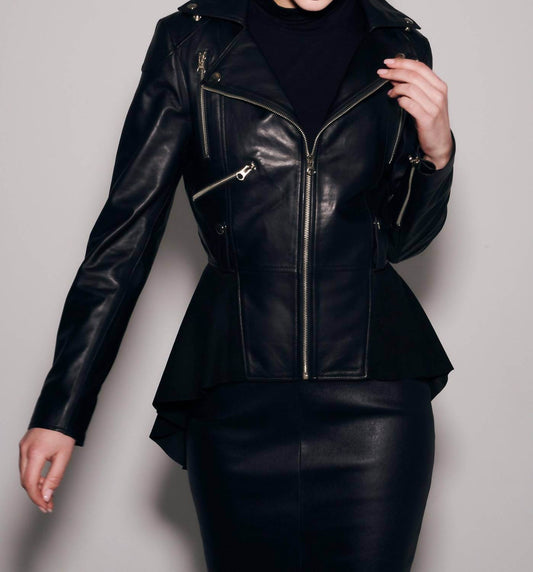 Giacca Lusso - Peplum Moto Jacket - Rack Hunt -