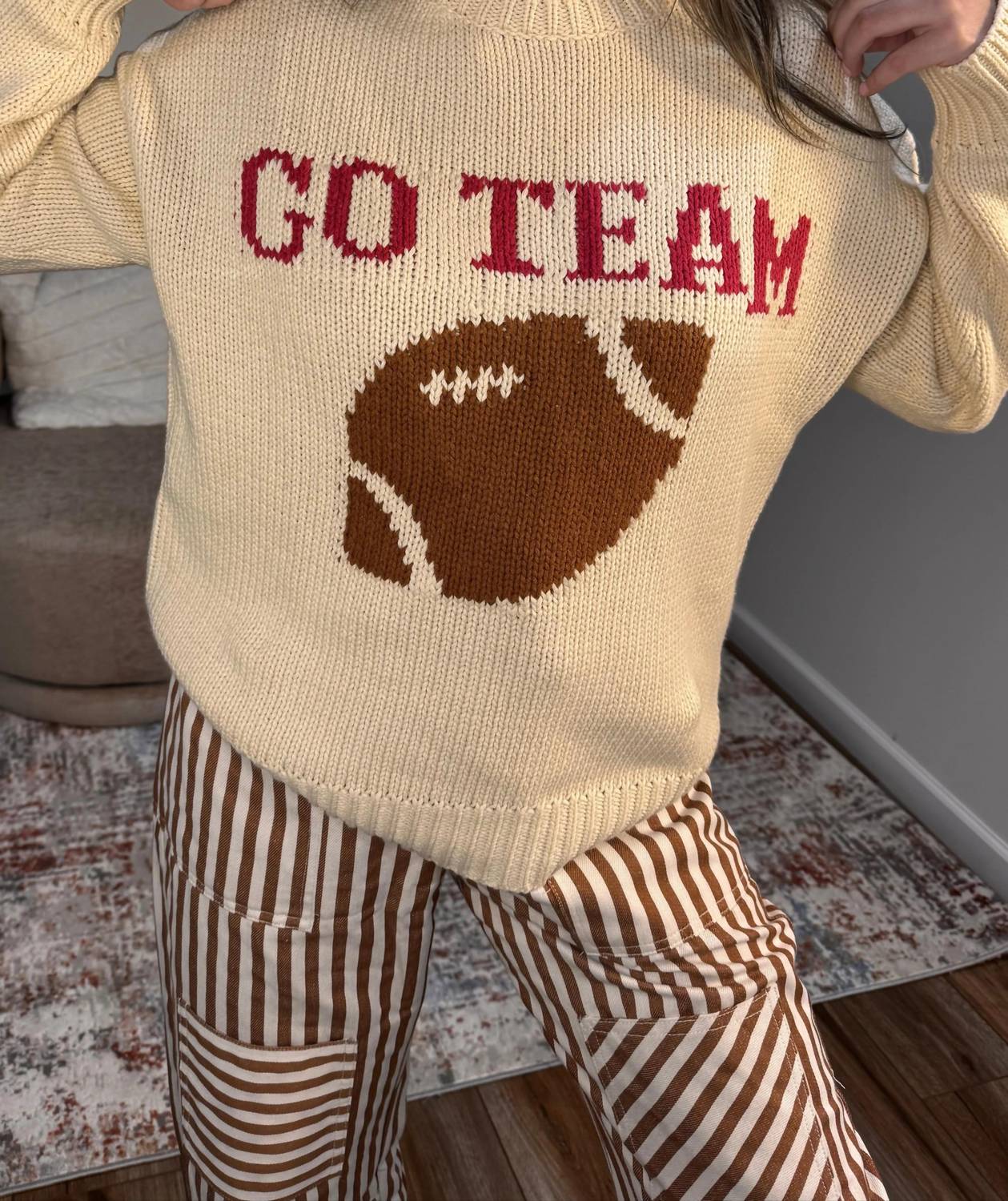 Go Team Football Graphic Sweater