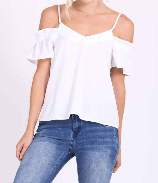 Ruffle Cold Shoulder Top