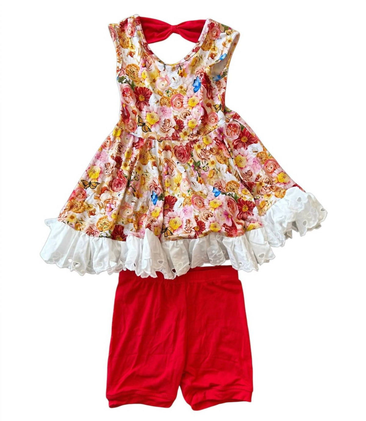 Girl's Charlotte Floral Bamboo Short Sleeve Tunic and Short Set