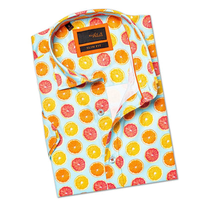 Citrus Squeeze Short Sleeve Button Down Shirt