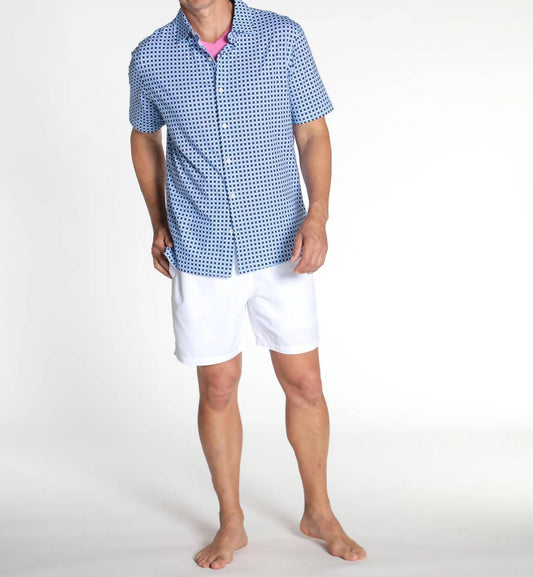 Printed Pima Cotton Short Sleeve Shirt