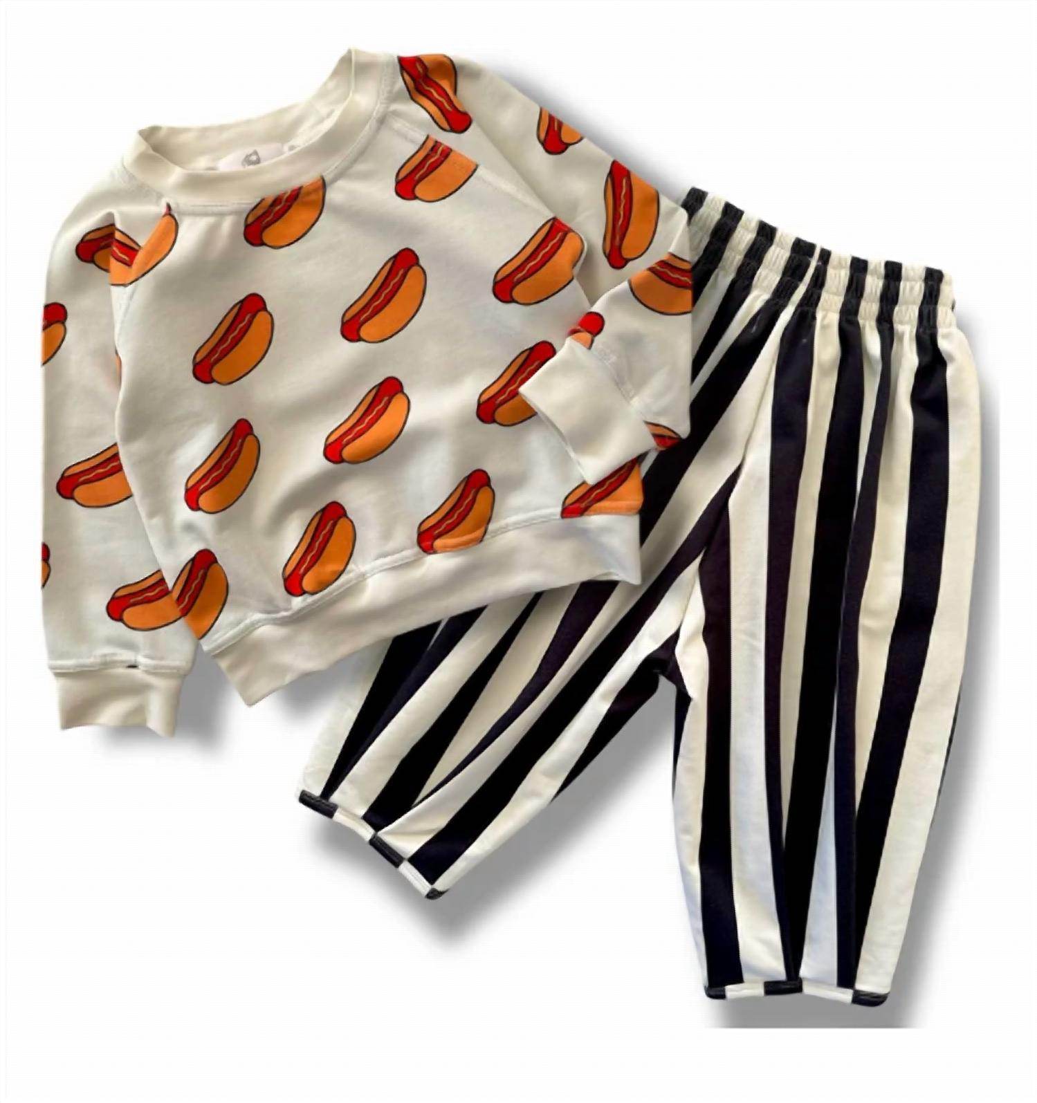 Best Day Ever Kids - Kid's Printed Sweatshirt Hot Dog! Pullover Sweatshirt - Rack Hunt -