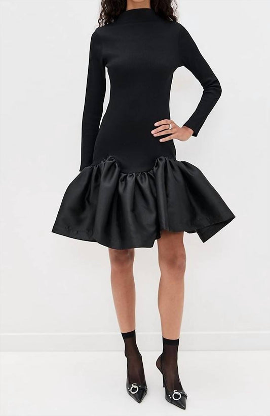 Long Sleeve Fitted Mini Dress With Drop