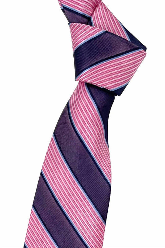 Men's Multi-textured Stripe Woven Silk Tie