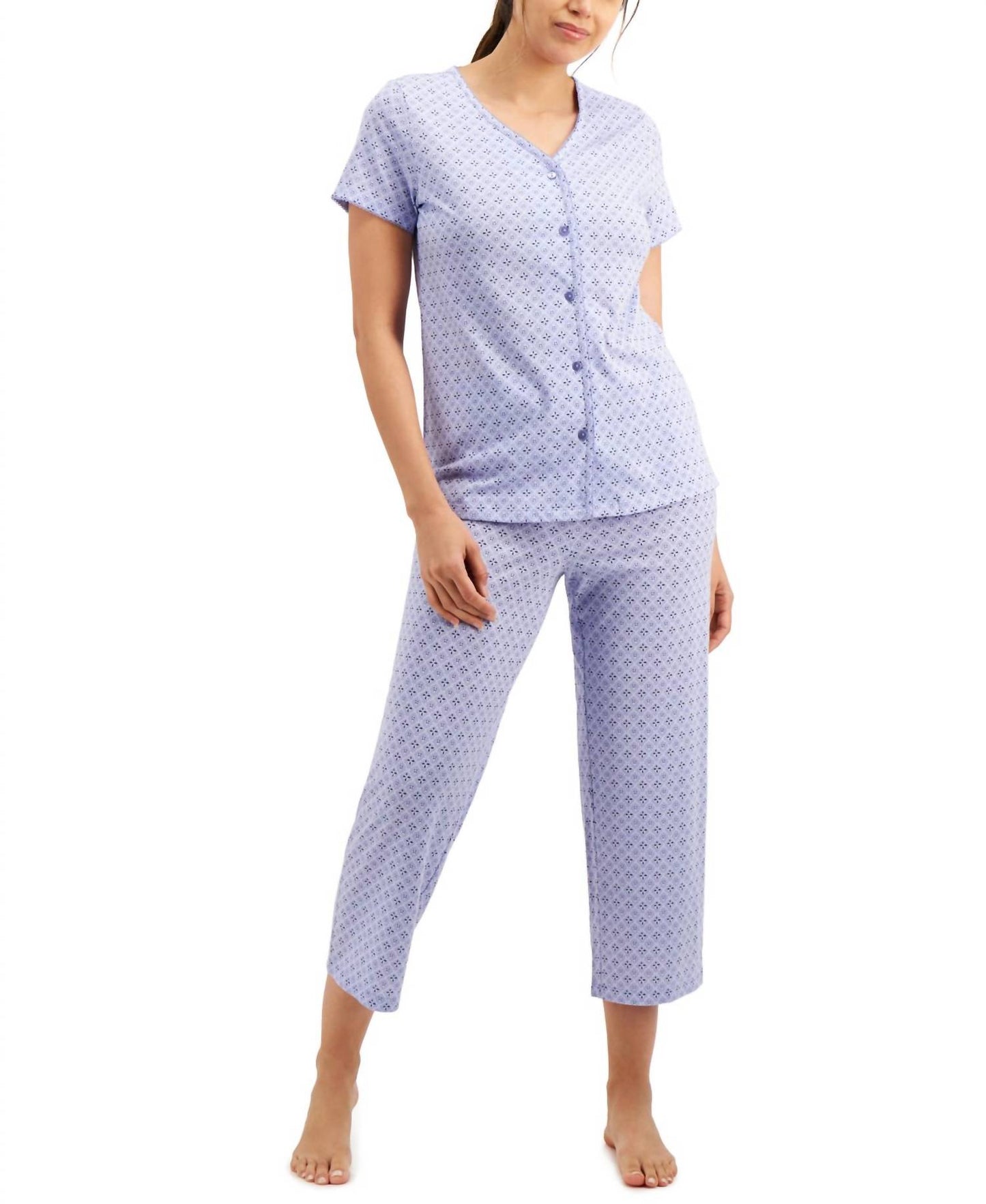 Printed Cotton Pajama Top