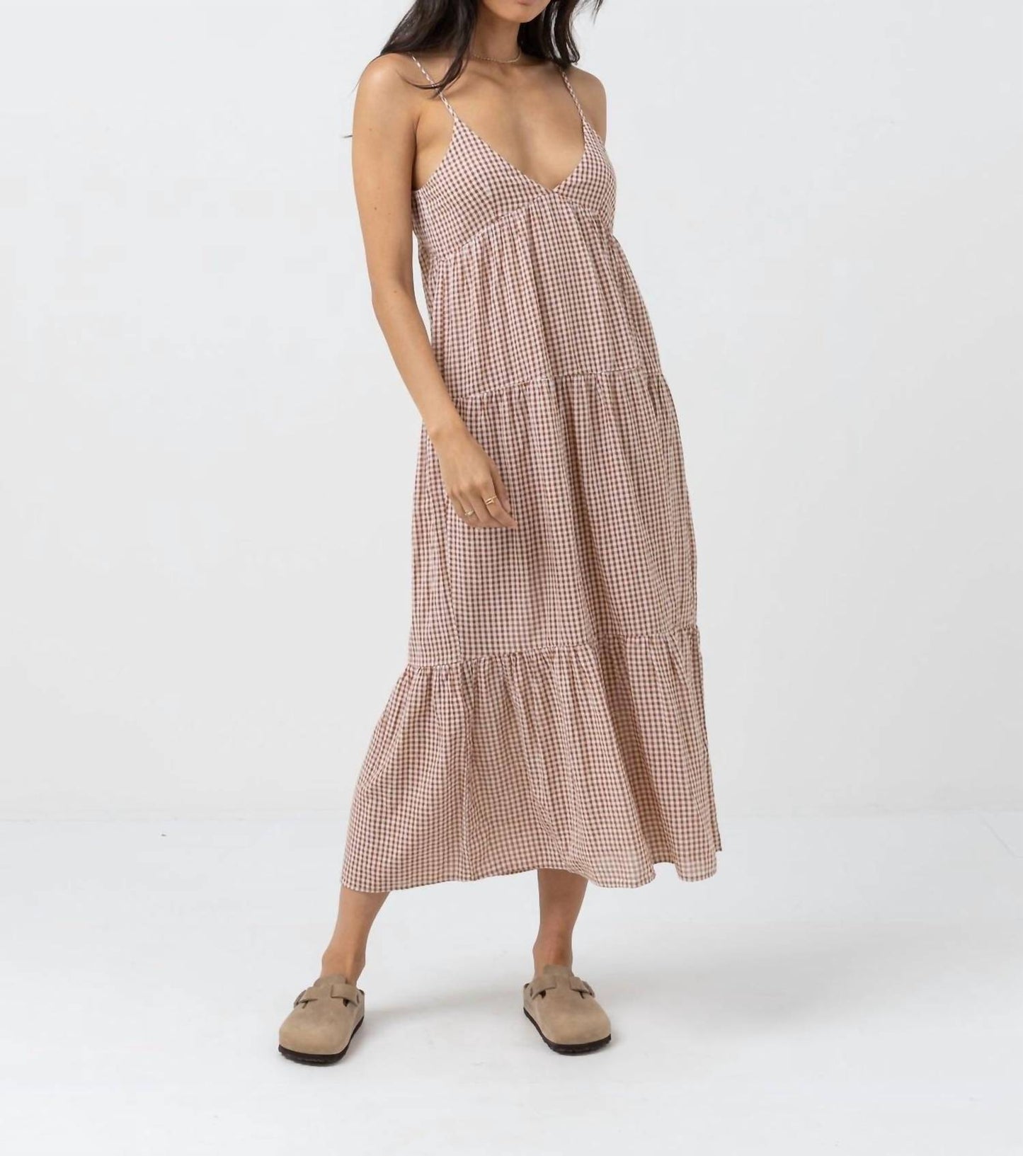 Women's Lola Check Tiered Midi Dress