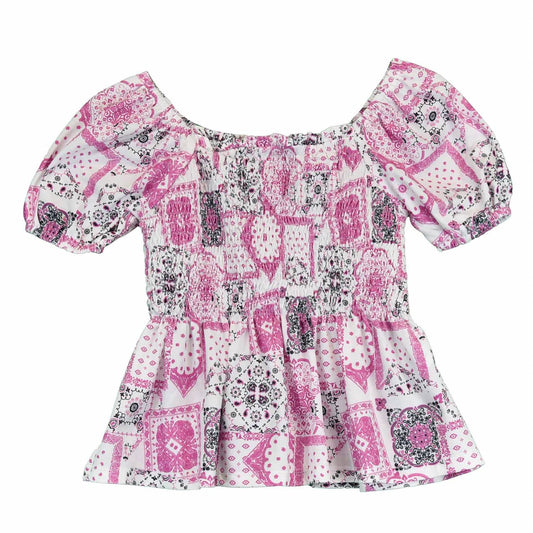 Girl's Bandana Print Smock Top