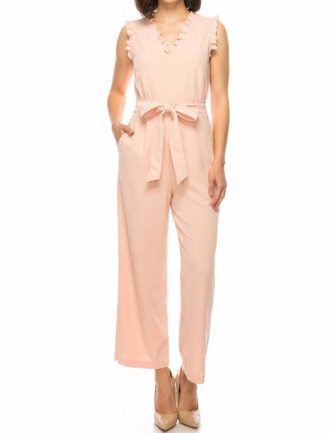 Sleeveless Ruffle Detail Jumpsuit