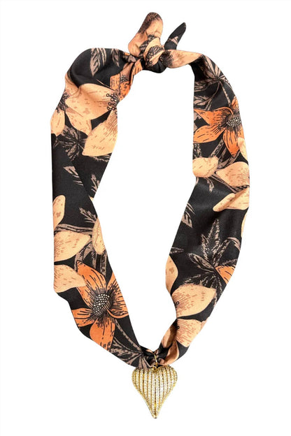 Women's Celeste Puff Heart Scarf Necklace