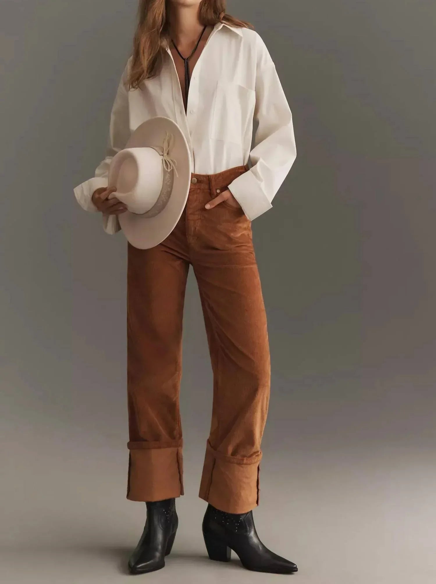 Pilcro - Scotty Cuffed High Rise Straight Corduroy Pant - Rack Hunt