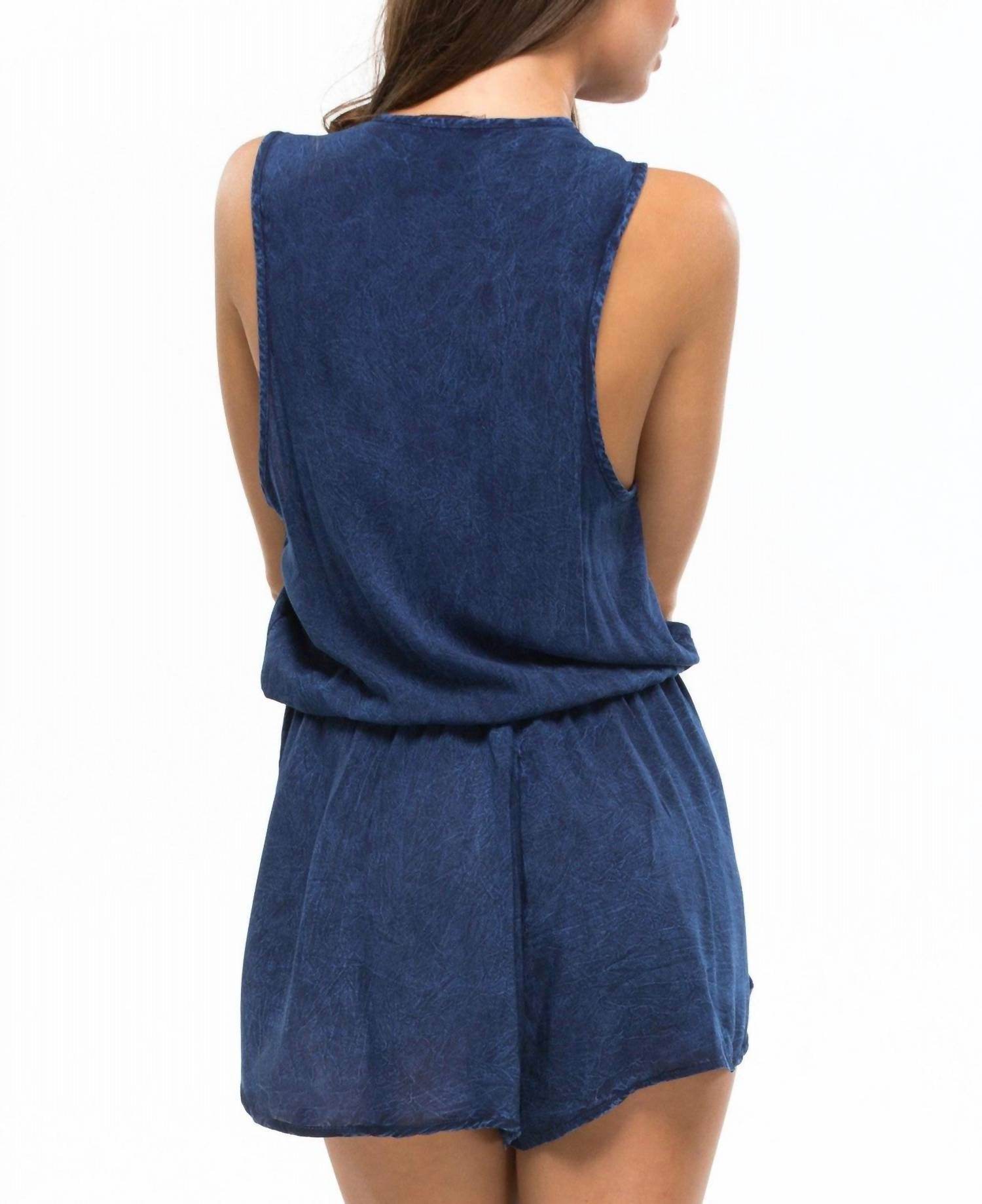 Blue Life - Deep V-neck Sleeveless Romper - Rack Hunt -