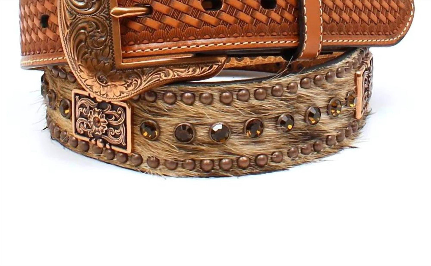 Nocona Belt Co. - Men's Rhinestone Calf Hair-on Belt - Rack Hunt