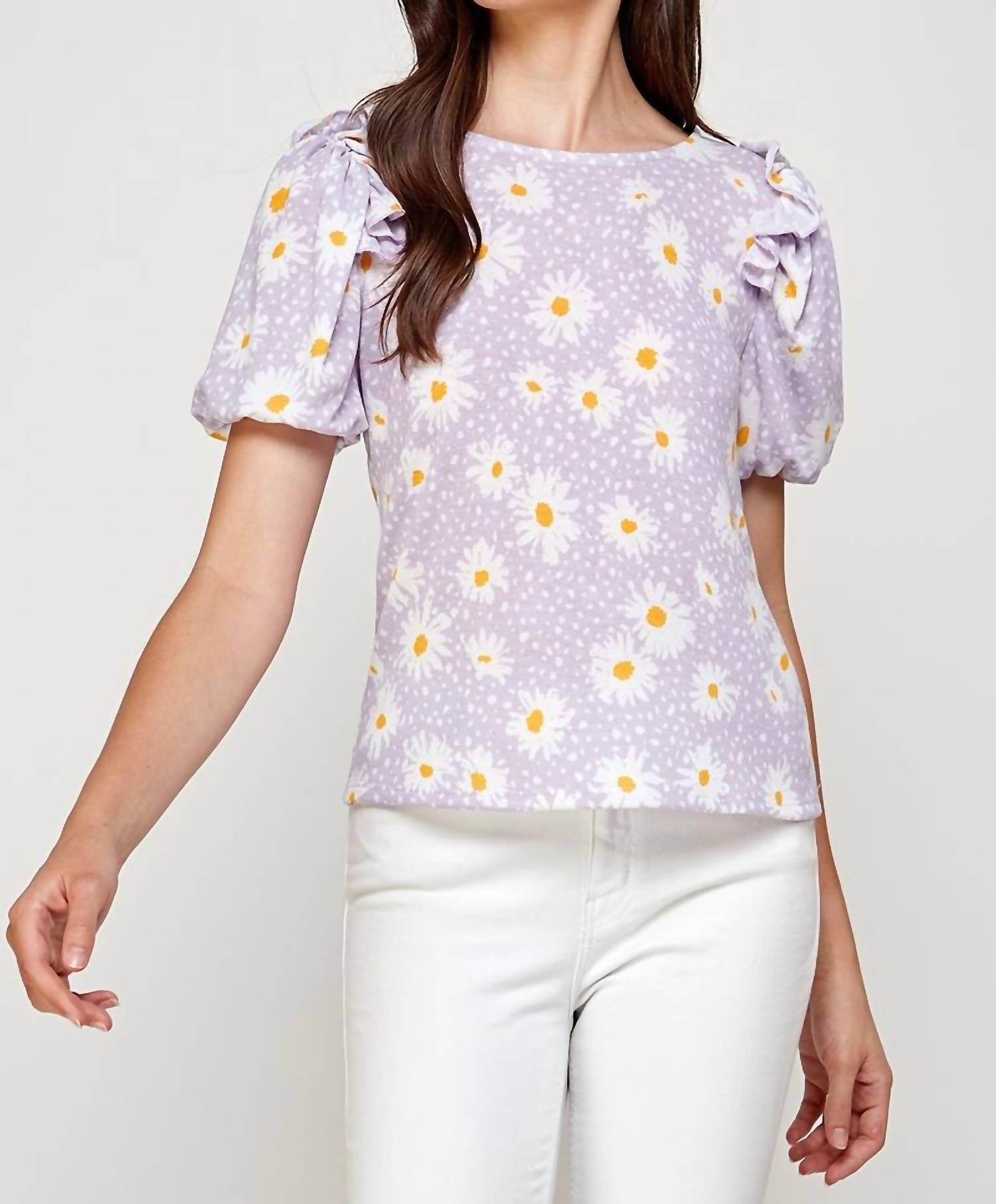 WESTMOON - Daisy Puff Short Sleeve Blouse - Rack Hunt -