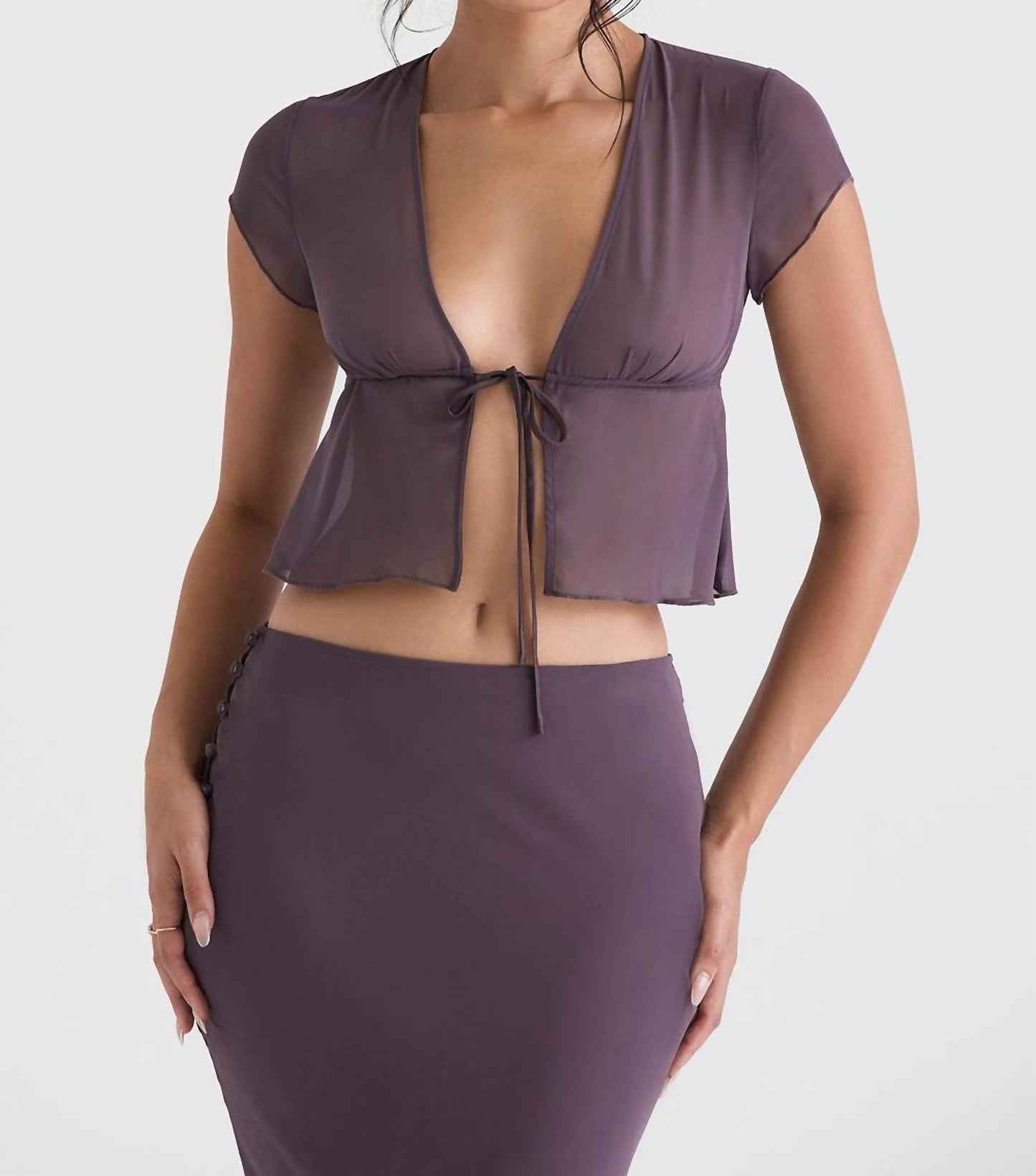 House of CB - Maia Tie Front Top - Rack Hunt -