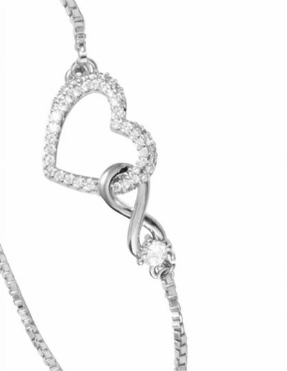Women's Infinity Heart Pull-cord Bracelet