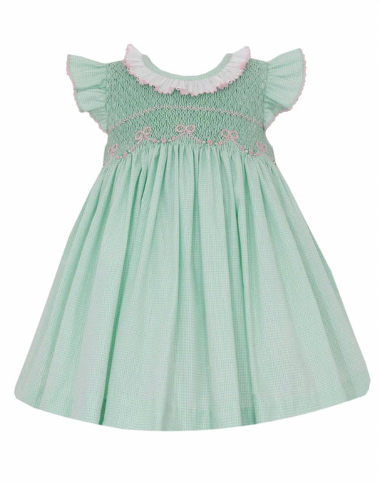 Girl's Harper Bows Smocked Sleeveless Dress