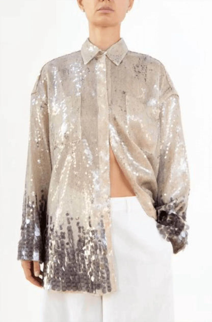 Aviu - Sequined Button-down Blouse - Rack Hunt