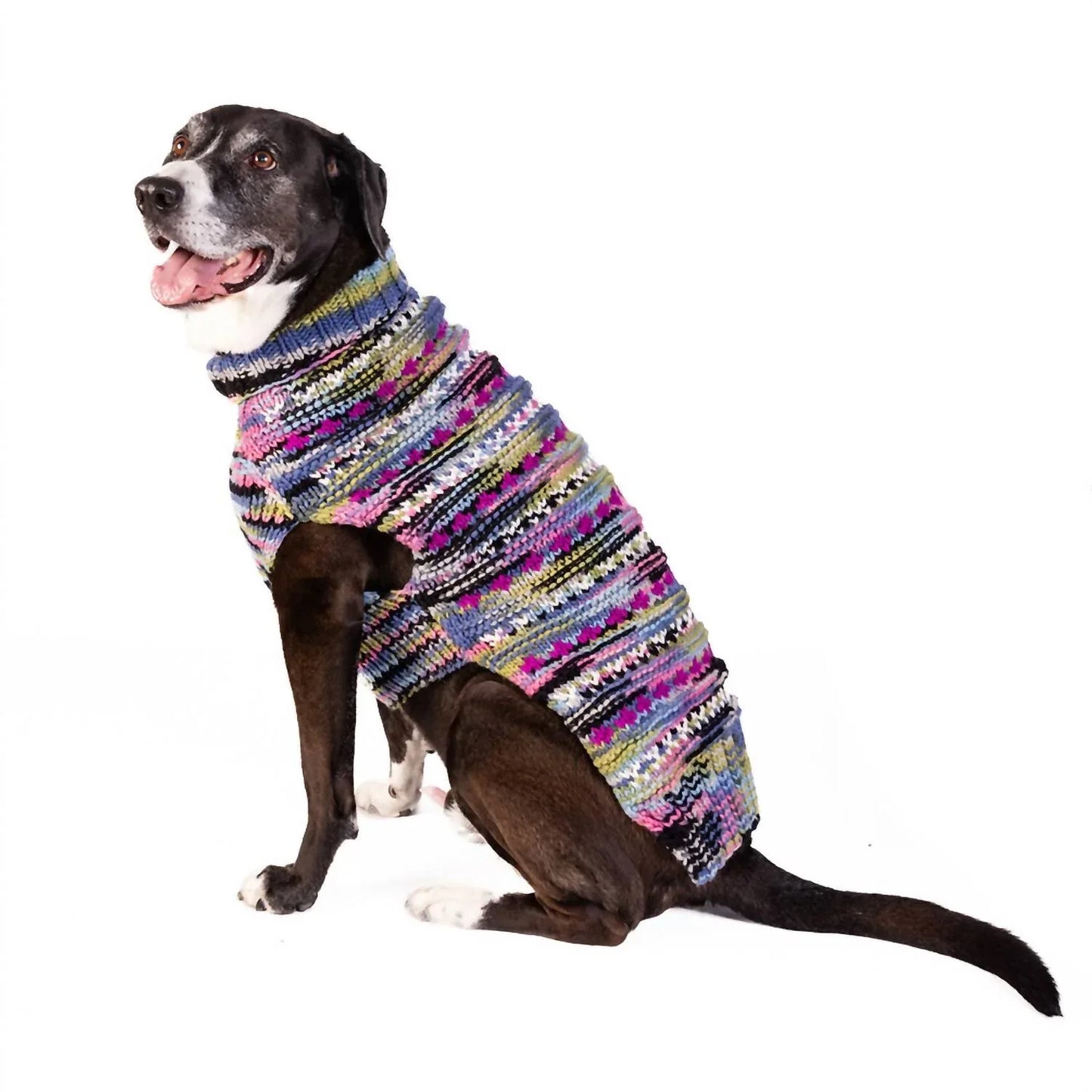 Chilly Dogs - Purple Woodstick Dog Sweater - detail view - Rack Hunt