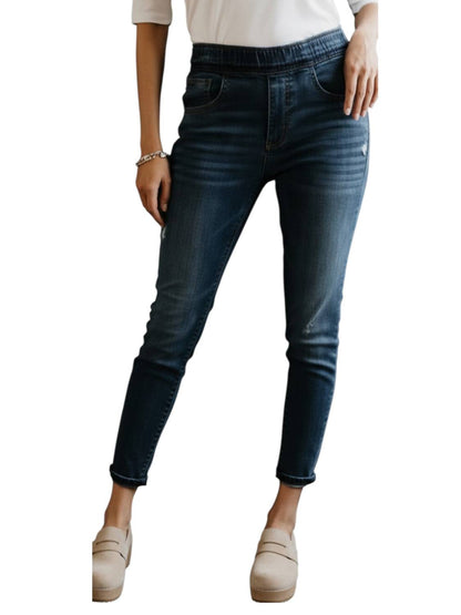 Pull-on High Rise Ankle Length Glider Jeans